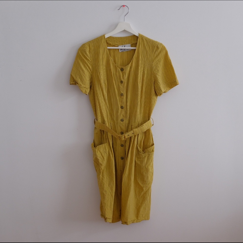 Vintage Va bene yellow dress with detachable belt